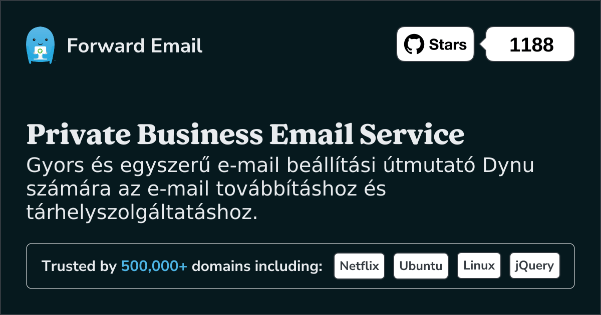 Az e-mail beállítása Dynu segítségével